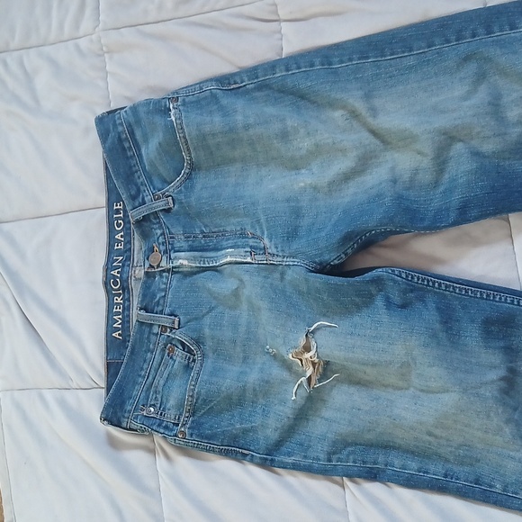 AEO Low Loose Distressed Men's Blue Jeans Size 32/32 - Picture 2 of 6